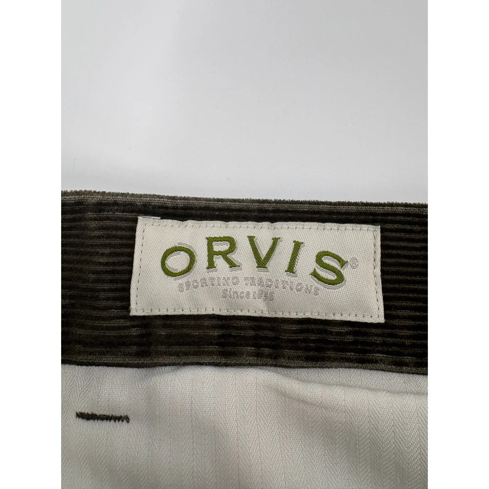 Orvis Corduroy‎ Pants Mens 40 Trousers Brown Cotton Flat Front Straight Leg